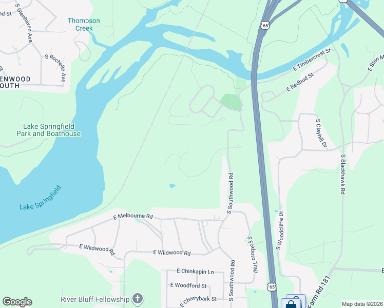 map of restaurants, bars, coffee shops, grocery stores, and more near 5343 South Southwood Road in Springfield