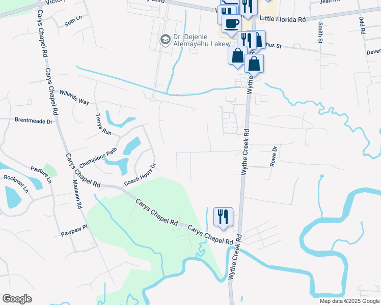 map of restaurants, bars, coffee shops, grocery stores, and more near 2 Frank Hunt Ct in Poquoson