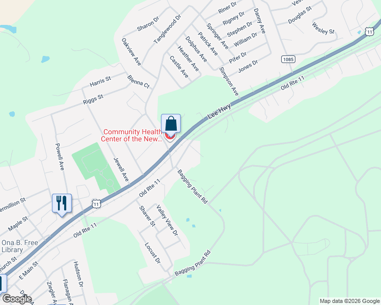 map of restaurants, bars, coffee shops, grocery stores, and more near 5662 Old Route 11 in Dublin