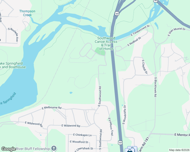 map of restaurants, bars, coffee shops, grocery stores, and more near 5409 North Shadywood Drive in Greene County