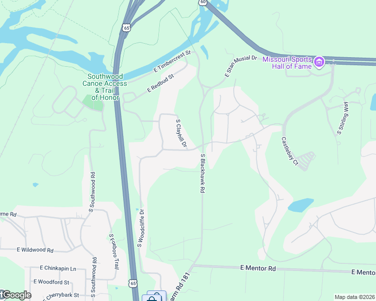 map of restaurants, bars, coffee shops, grocery stores, and more near 3344 East Summit Ridge Drive in Springfield