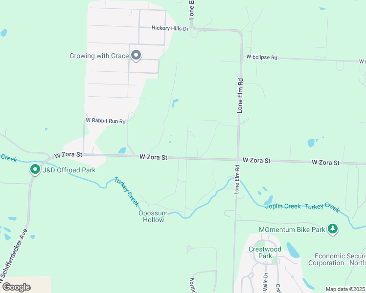 map of restaurants, bars, coffee shops, grocery stores, and more near 2750 North Pleasant View Lane in Joplin