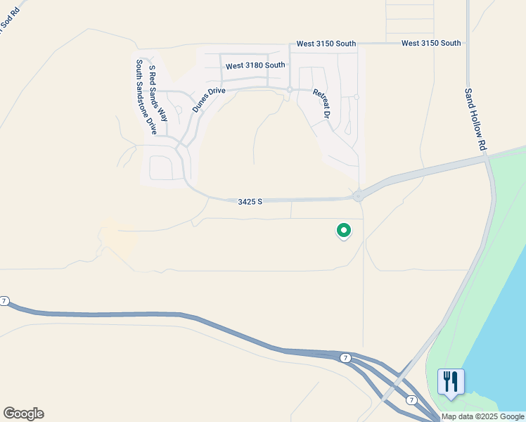 map of restaurants, bars, coffee shops, grocery stores, and more near 5160 West Villas North Drive in Hurricane