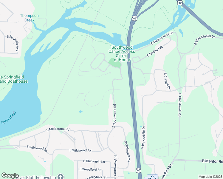 map of restaurants, bars, coffee shops, grocery stores, and more near 2875 East Kemmling Lane in Springfield