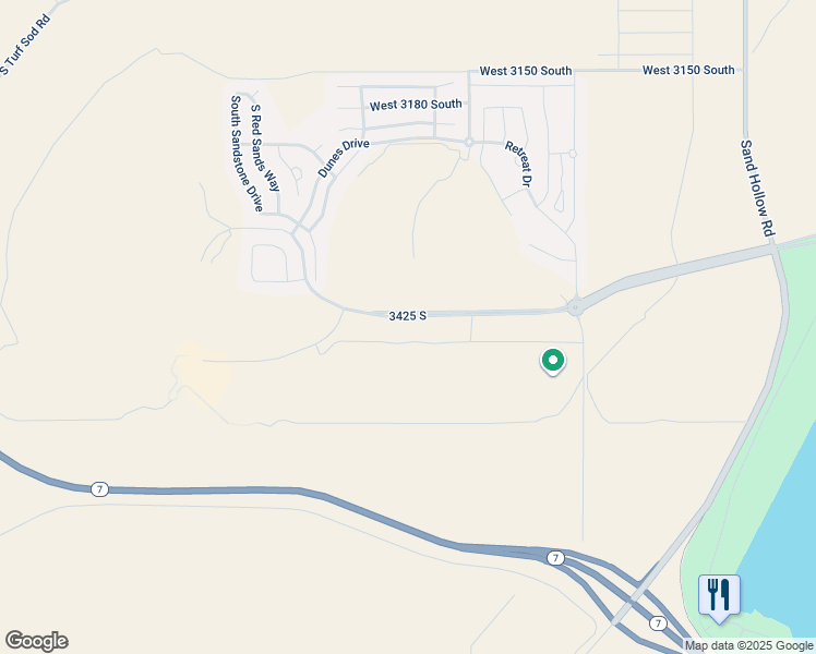 map of restaurants, bars, coffee shops, grocery stores, and more near 5194 North Villas Drive in Hurricane