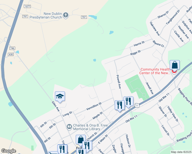 map of restaurants, bars, coffee shops, grocery stores, and more near 5874 Hanks Avenue in Dublin