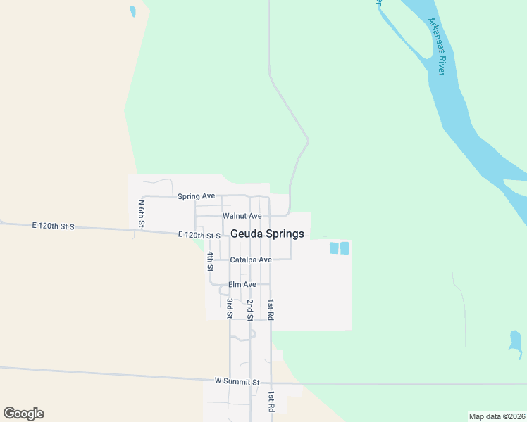 map of restaurants, bars, coffee shops, grocery stores, and more near 110 Spring Avenue in Geuda Springs