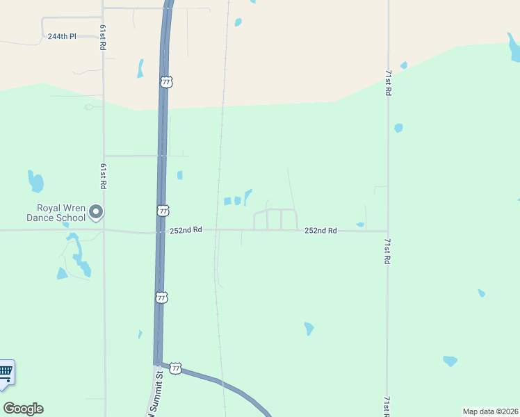 map of restaurants, bars, coffee shops, grocery stores, and more near 7589 252nd Road in Arkansas City