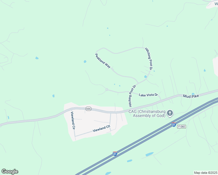 map of restaurants, bars, coffee shops, grocery stores, and more near 2280 Lake Vista Drive in Christiansburg