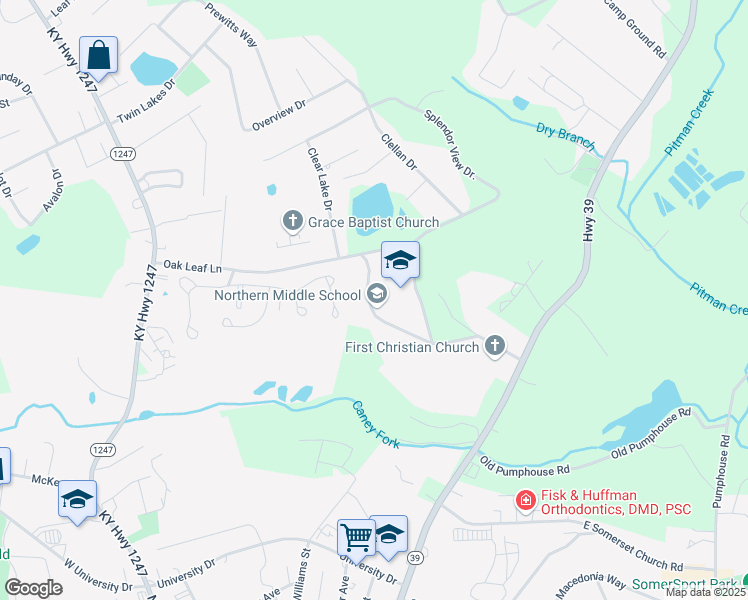 map of restaurants, bars, coffee shops, grocery stores, and more near 650 Oak Leaf Lane in Somerset