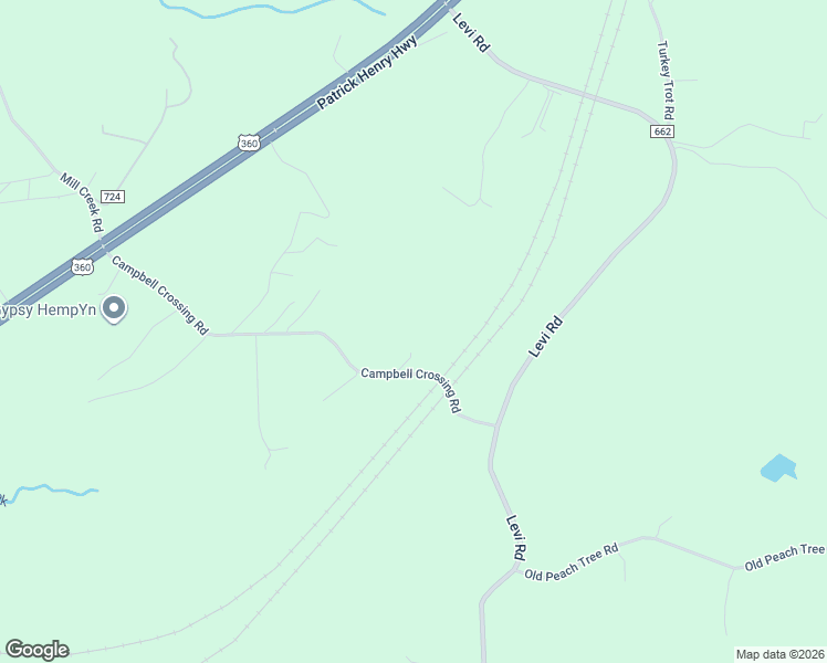 map of restaurants, bars, coffee shops, grocery stores, and more near 733 Campbell Crossing Road in Meherrin