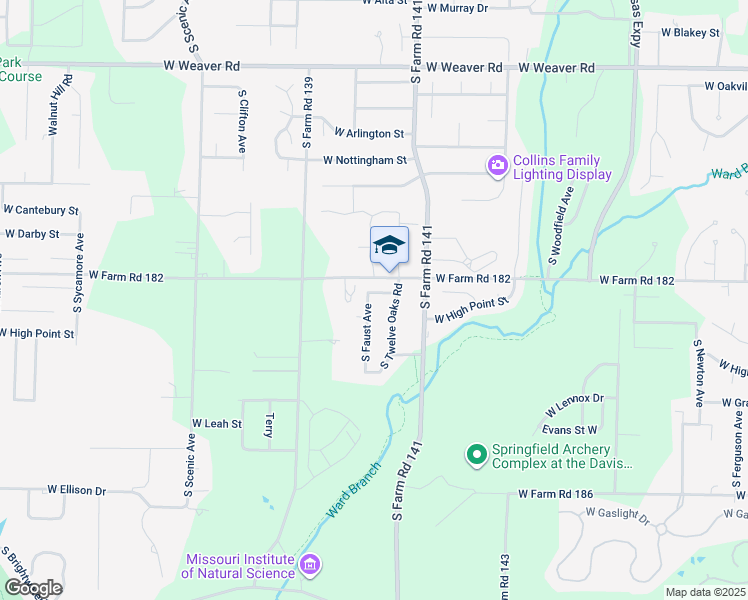map of restaurants, bars, coffee shops, grocery stores, and more near 2182 West Drake Street in Springfield