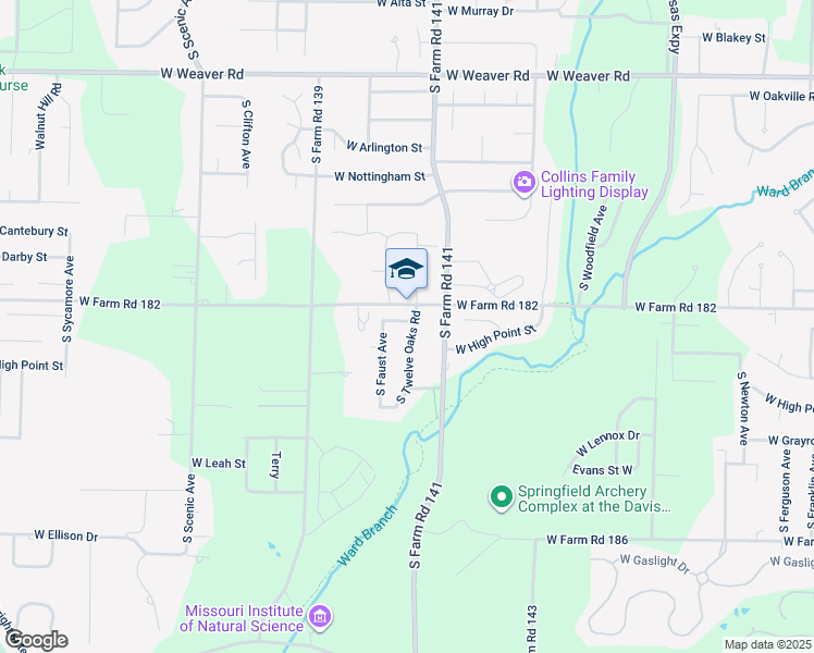 map of restaurants, bars, coffee shops, grocery stores, and more near 2182 West Drake Street in Springfield