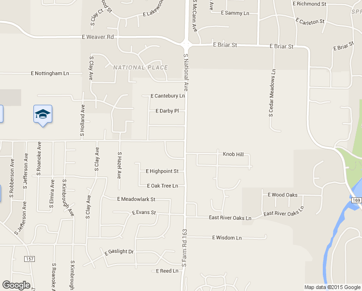 map of restaurants, bars, coffee shops, grocery stores, and more near 5409 South Farm Road 163 in Springfield