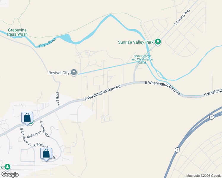 map of restaurants, bars, coffee shops, grocery stores, and more near 2212 East Washington Dam Road in Washington