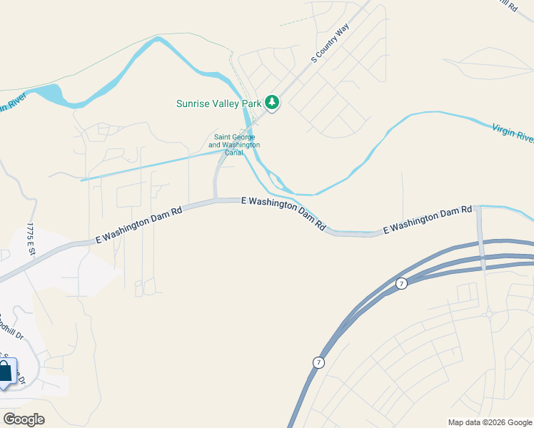 map of restaurants, bars, coffee shops, grocery stores, and more near 2620 East Washington Dam Road in Washington