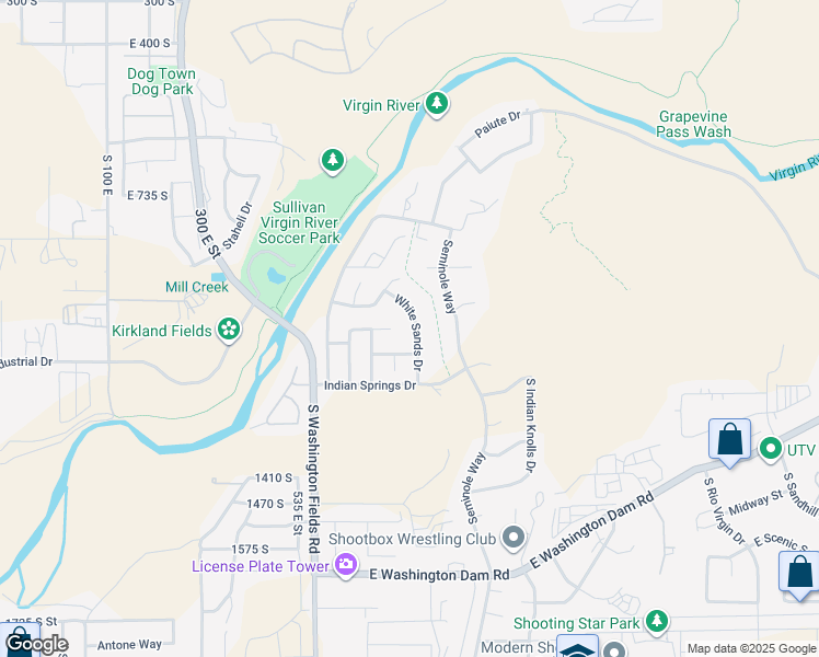 map of restaurants, bars, coffee shops, grocery stores, and more near 1020 White Sands Drive in Washington
