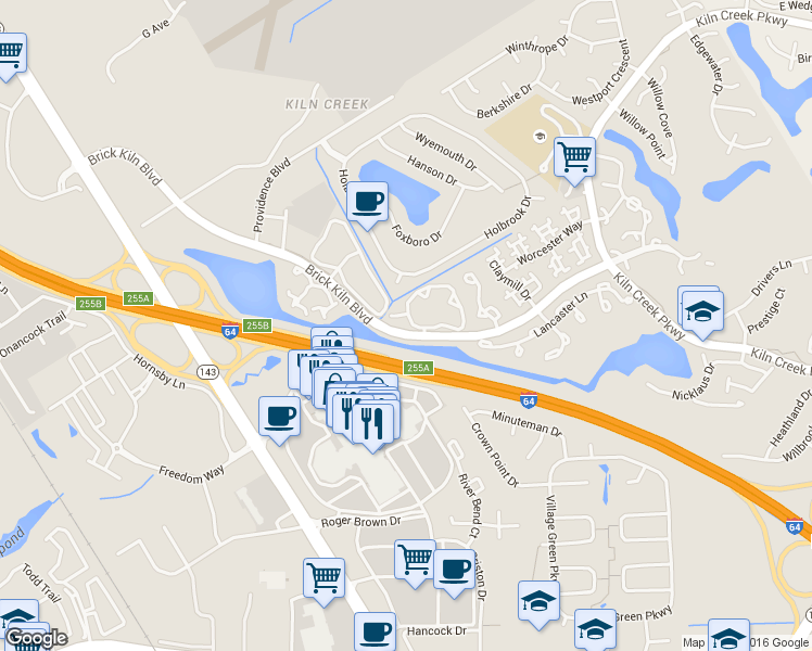 map of restaurants, bars, coffee shops, grocery stores, and more near 804 Oak Springs Court in Newport News