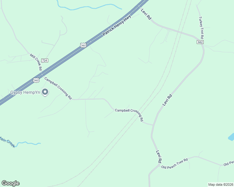 map of restaurants, bars, coffee shops, grocery stores, and more near 733 Campbell Crossing Road in Meherrin