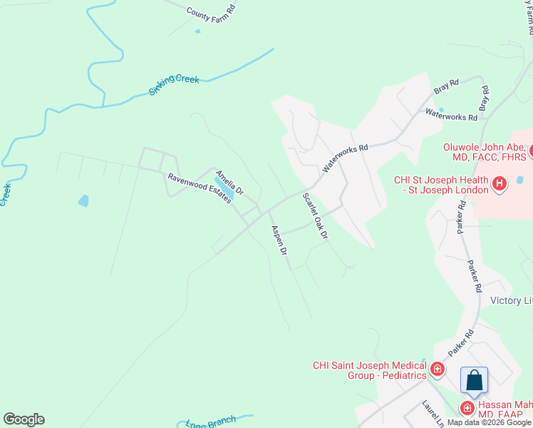 map of restaurants, bars, coffee shops, grocery stores, and more near 410 Aspen Drive in London