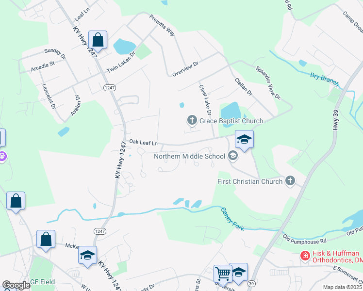 map of restaurants, bars, coffee shops, grocery stores, and more near 650 Oak Leaf Lane in Somerset
