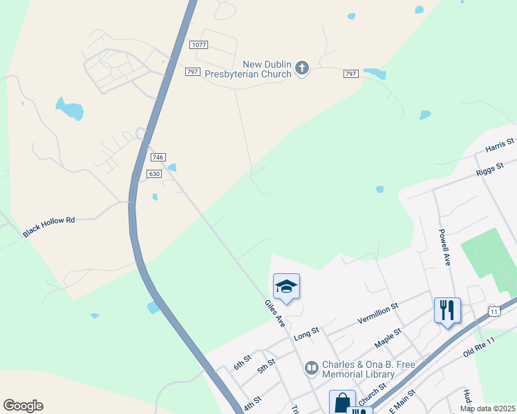 map of restaurants, bars, coffee shops, grocery stores, and more near 5943 Collier Street in Dublin