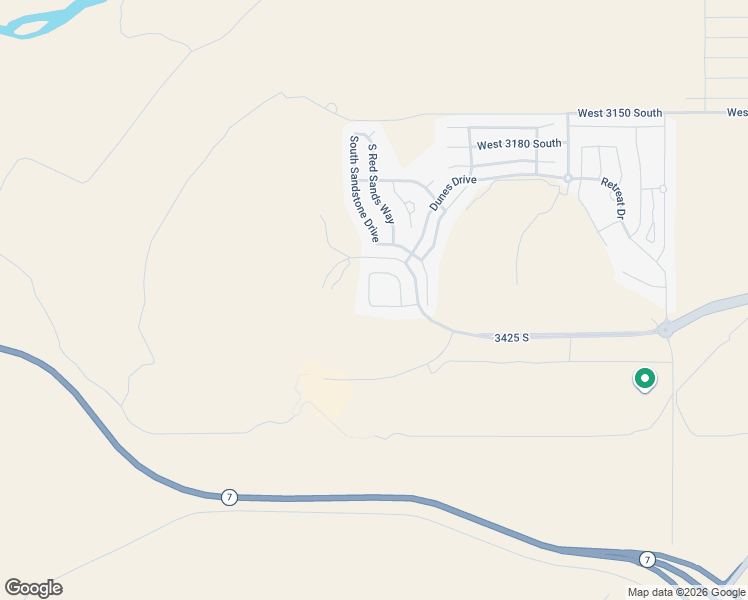 map of restaurants, bars, coffee shops, grocery stores, and more near 5496 West Sand Ridge Drive in Hurricane