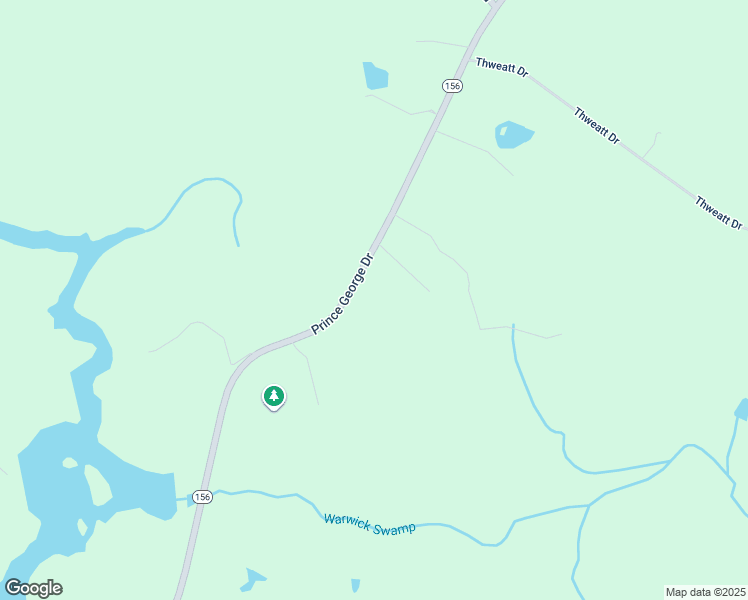 map of restaurants, bars, coffee shops, grocery stores, and more near 14243 Prince George Drive in Disputanta