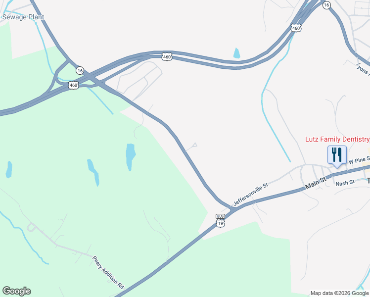 map of restaurants, bars, coffee shops, grocery stores, and more near 631 Fairground Road in Tazewell