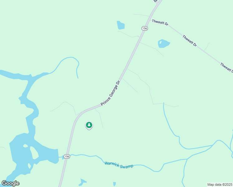 map of restaurants, bars, coffee shops, grocery stores, and more near 14243 Prince George Drive in Disputanta