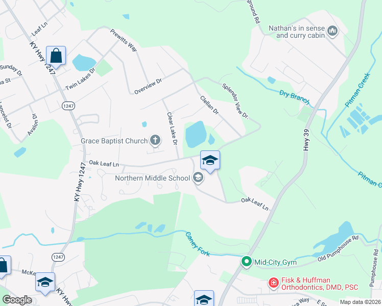 map of restaurants, bars, coffee shops, grocery stores, and more near 526 Oak Leaf Lane in Somerset