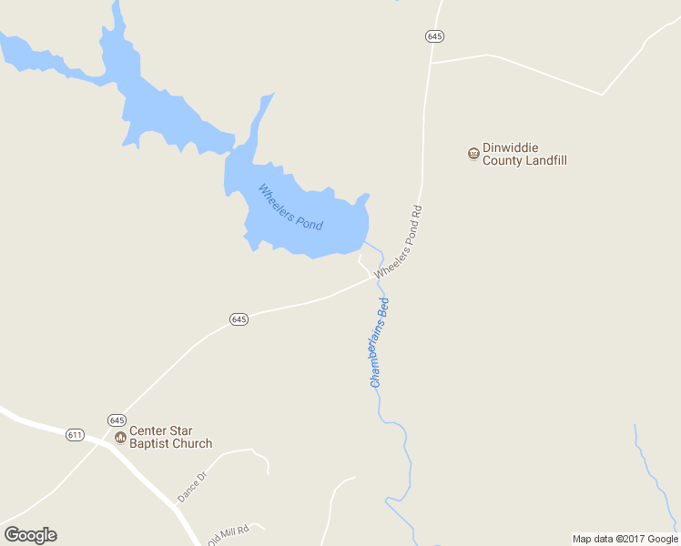 map of restaurants, bars, coffee shops, grocery stores, and more near 11230 Wheelers Pond Road in Dinwiddie