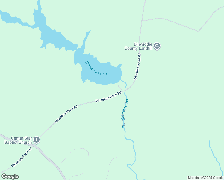 map of restaurants, bars, coffee shops, grocery stores, and more near 11230 Wheelers Pond Road in Dinwiddie