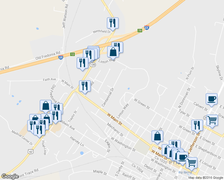 map of restaurants, bars, coffee shops, grocery stores, and more near 498 Centennial Drive in Princeton