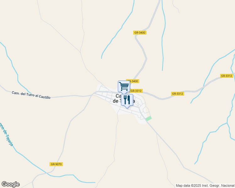 map of restaurants, bars, coffee shops, grocery stores, and more near 10 Calle Romero in Castillo de Tajarja