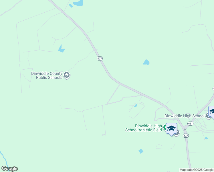 map of restaurants, bars, coffee shops, grocery stores, and more near 11120 Courthouse Road in Dinwiddie