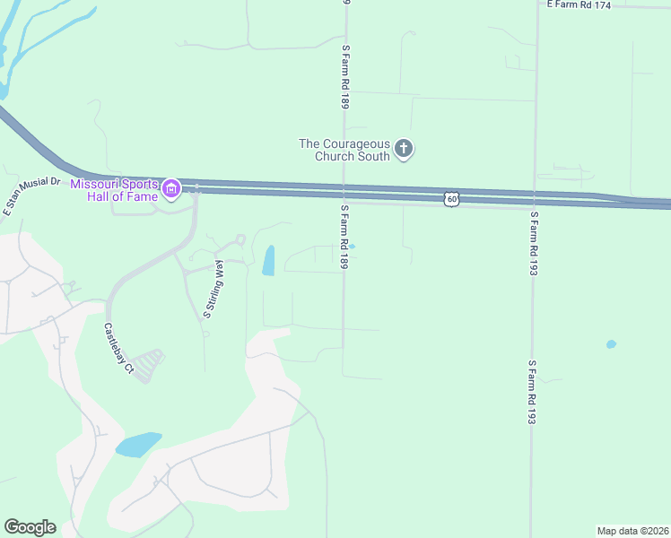 map of restaurants, bars, coffee shops, grocery stores, and more near 5215 East Farm Lane Road in Springfield