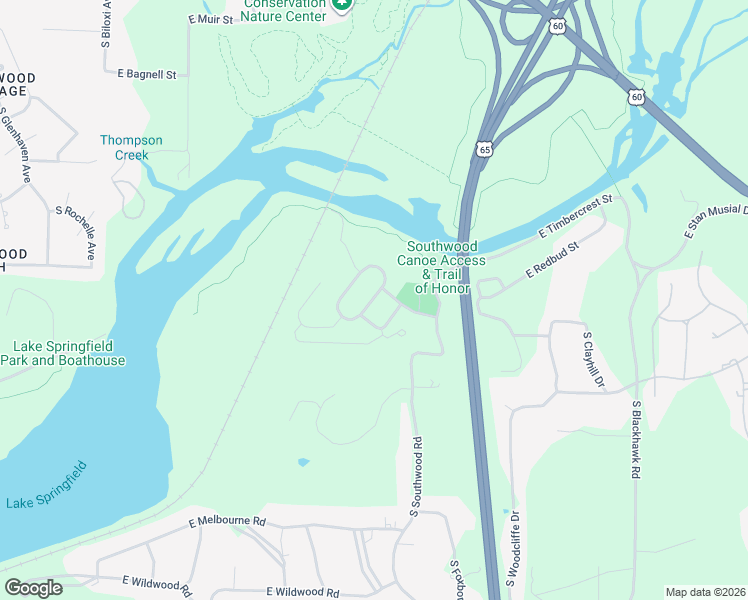 map of restaurants, bars, coffee shops, grocery stores, and more near 2842 East Kemmling Lane in Springfield
