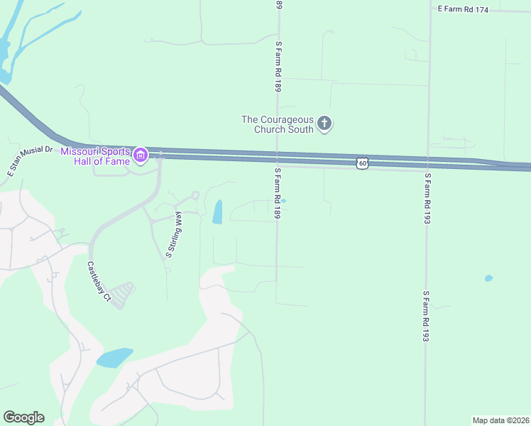 map of restaurants, bars, coffee shops, grocery stores, and more near 5215 East Farm Lane Road in Springfield