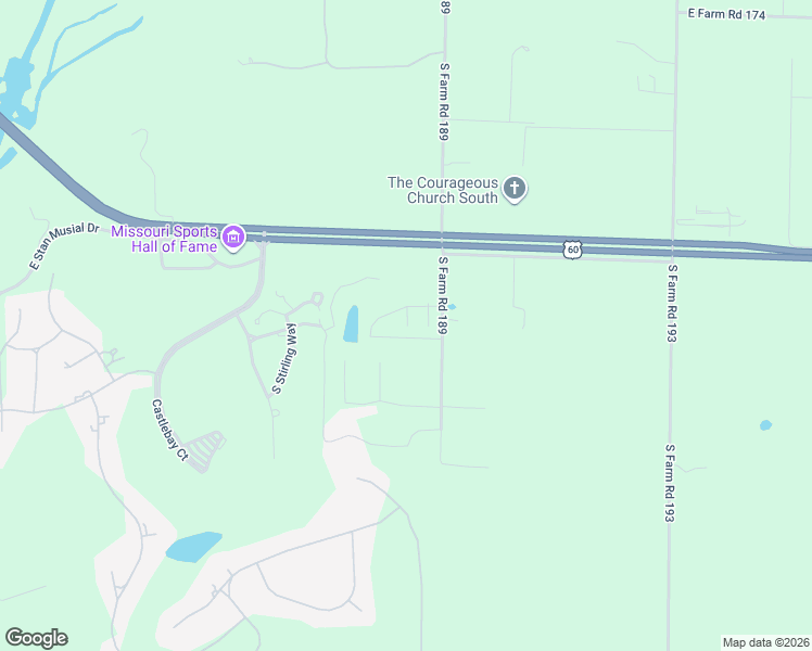 map of restaurants, bars, coffee shops, grocery stores, and more near 5215 East Farm Lane Road in Springfield