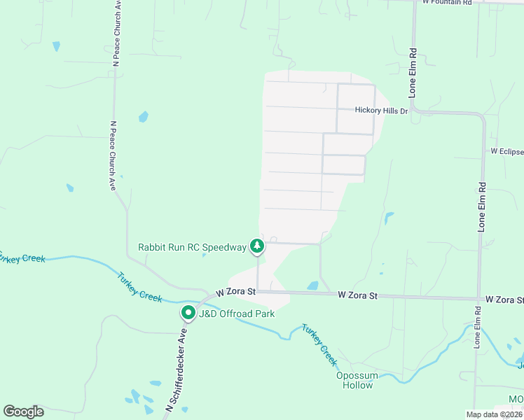 map of restaurants, bars, coffee shops, grocery stores, and more near 1853 Mountain Ash Drive in Joplin