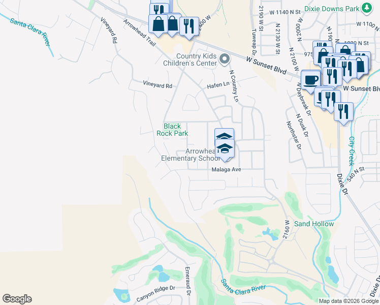 map of restaurants, bars, coffee shops, grocery stores, and more near 590 Riesling Avenue in Santa Clara