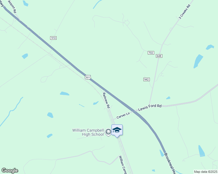 map of restaurants, bars, coffee shops, grocery stores, and more near 13184 Brookneal Highway in Gladys
