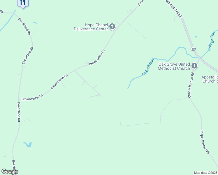 map of restaurants, bars, coffee shops, grocery stores, and more near 955 Brownsview Lane in Surry