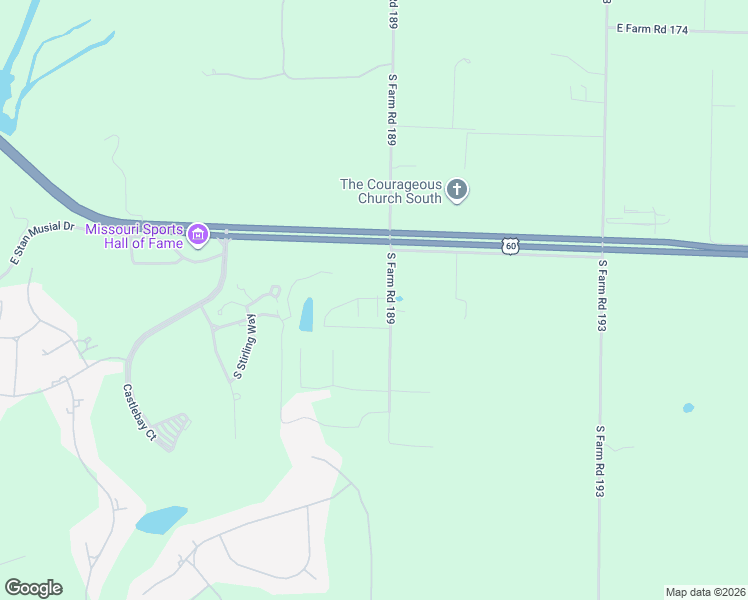 map of restaurants, bars, coffee shops, grocery stores, and more near 5096 South Farm Road 189 in Rogersville