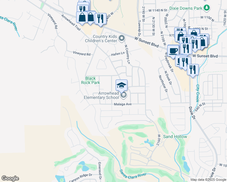 map of restaurants, bars, coffee shops, grocery stores, and more near 594 Cynthia Ln in Santa Clara