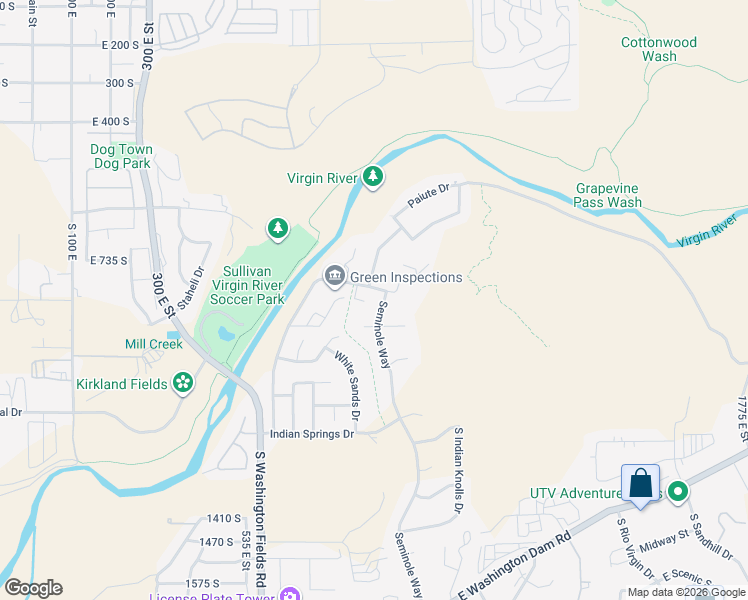 map of restaurants, bars, coffee shops, grocery stores, and more near 842 East Apache Drive in Washington