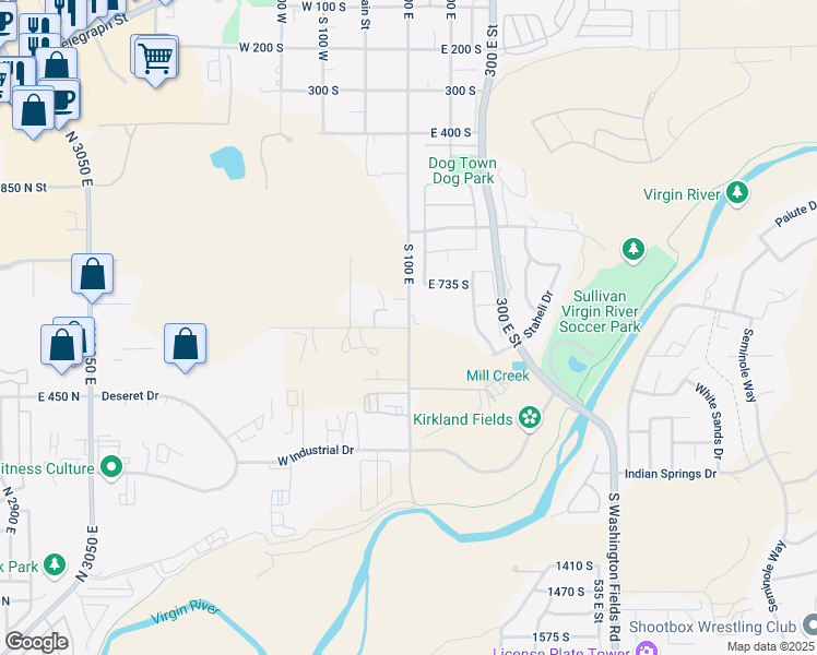map of restaurants, bars, coffee shops, grocery stores, and more near 99 E 840 S in Washington