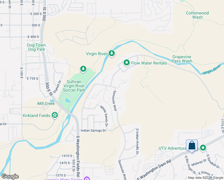 map of restaurants, bars, coffee shops, grocery stores, and more near 842 East Apache Drive in Washington