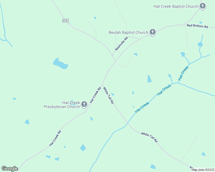 map of restaurants, bars, coffee shops, grocery stores, and more near 5802 Hat Creek Road in Brookneal